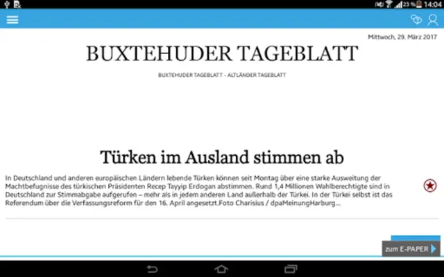 Tageblatt E-Paper android App screenshot 1